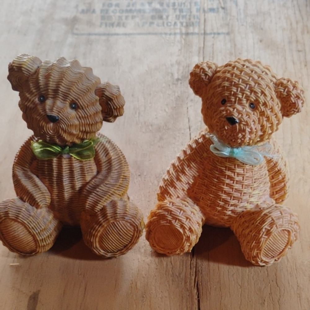 Woven Texture Teddy Bear Figurines